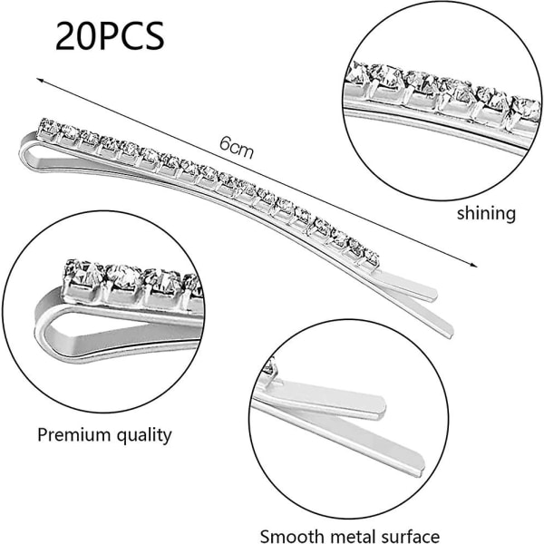 20 st Acsergery present strassklämmor, kristallhårnålar silver & guld
