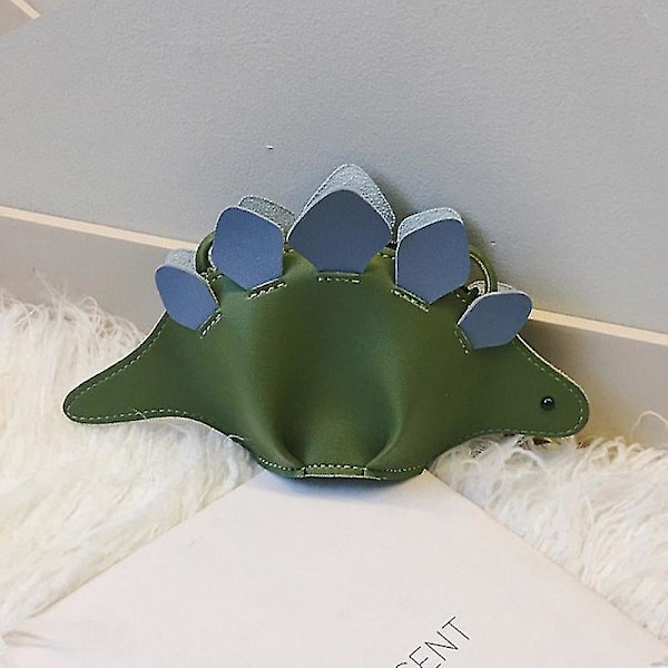 Mini møntpung til piger, dinosaurdesign, PU crossbody taske, børnegaver Green