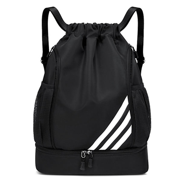 Nylon Basketboll Fitness Väska Justerbar Axelrem Resväska Förstärkt Resväska Black
