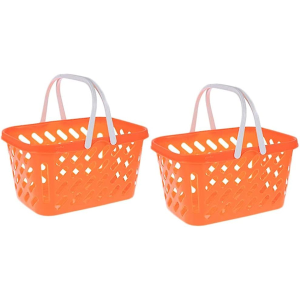 2 stk. Leker Groceries Basket Mini Lekehandlekurv Med Håndtak Kjøkken