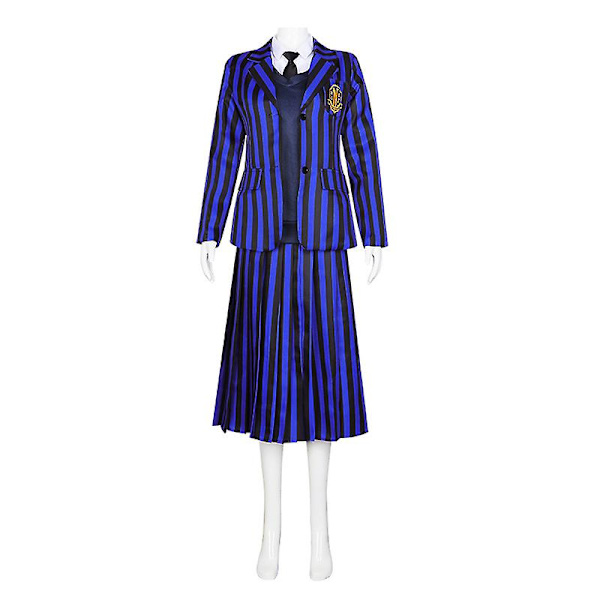 Lasten Aikuisten Koulupuku Cosplay Puku Takki Mekko Halloween Asu Blue 1 Adult-S