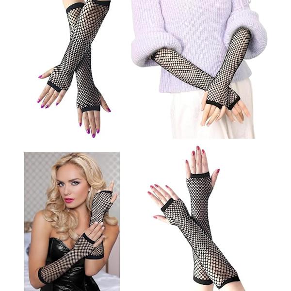 Handskar Baby Pojkar Långa Fisknätshandskar 7 Blandade Färger Party Maskerad Tutu (Svart), One Size