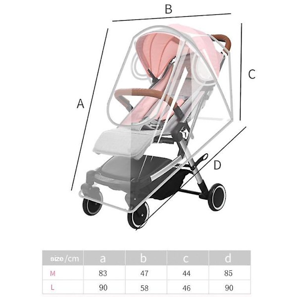 Regntrekk for babybil, universelt regntrekk for barnevogn M