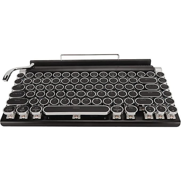 Mekaniskt tangentbord, 2000 mah litiumbatteri Bakgrundsbelysning Vattentät 83 nycklar skrivmaskin Mekaniskt tangentbord retro med metall rund cap för bärbar dator