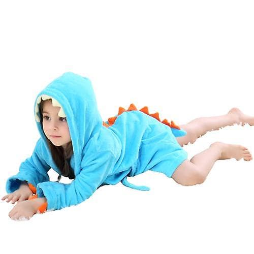 Fleecepledd med hette for barn Korallfleece Badehåndkle for barn Blue S
