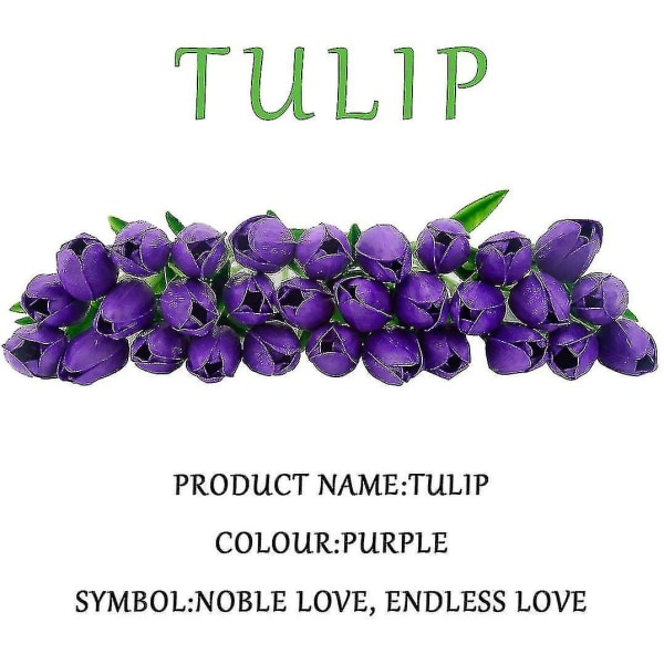 Kunstig Tulipan Fake Holland Mini Tulip Real Touch Blomster 24 stk For DIY Hjemmefest Bryllupsdekor (blå)