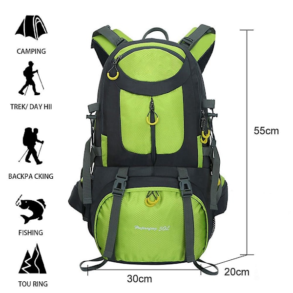 Bergsklättringsväska Vandringsväska Stor Utomhus Sport Ryggsäck green style2