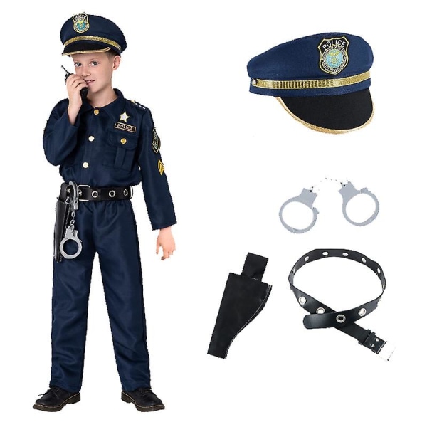 Polisdräkt för barn, Halloween Cosplay polisdräkt XS
