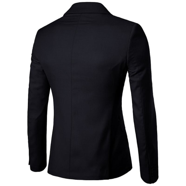 Mænds Casual Sportjakke 1-Knaps Suit Blazer, Slim Fit Daglig Letvægtsjakker Black S