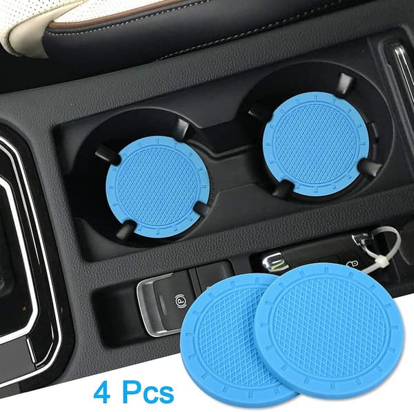 Bilunderlägg, Wisdompro 4-pack PVC-bilkoppshållarinsats (2,75\" diameter, ljusblå)