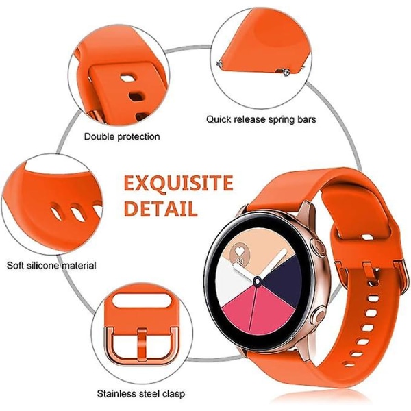Galaxy Watch Active/active2 40 mm/44 mm watch , 20 mm silikonband för Galaxy Watch 3 41 mm/växel Sport/vivomove Hr/vivoactive 3/föregångare 245/