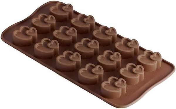 Silikone Hjerte Chokoladeforme 2 Pak Chokolade, Hårdt Slik, Fudge, Gelé