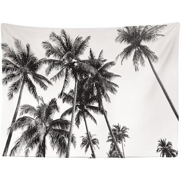 Strand Natur Vintage Palmetre Kunst Svart Hvit - Veggteppe - 200x150 Cm - Stort Teppe - Plakat - Lerret - Tilbehør For Soverom Stue C