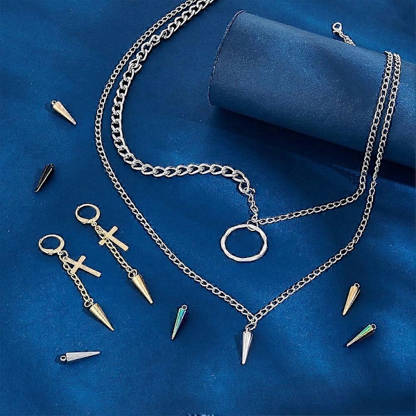 Konformade Berlocker Rostfritt Stål Hängen Punkstil Kula Spik Berlocker Metall Punk Örhänge Berlocker Armband Hängen för DIY Halsband Armband Smycken Maki