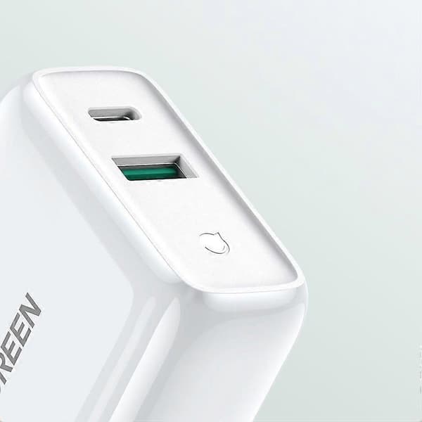 Snabb USB-C + USB-laddare 36 W Quick Charge 4.0 Power Delivery vit