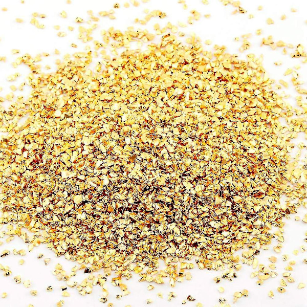 Krossat glas oregelbundna metalliska flisor strössel chunky glitter guldpläterad 100g 2-4mm för nagelkonst hantverk diy vasfyllning epoxihartsform scrapbooki