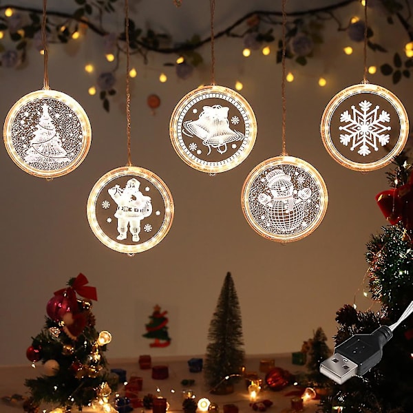 Julbelysning LED ljusslingor hängande lampor rumsbelysning färgglada gardinlampor