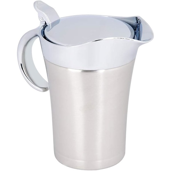 Dobbeltisoleret Sovsebåd, 750 ML Sovsekande Sovsesovsebådskrukke Serveringskande med Låg (Stor 750ml)