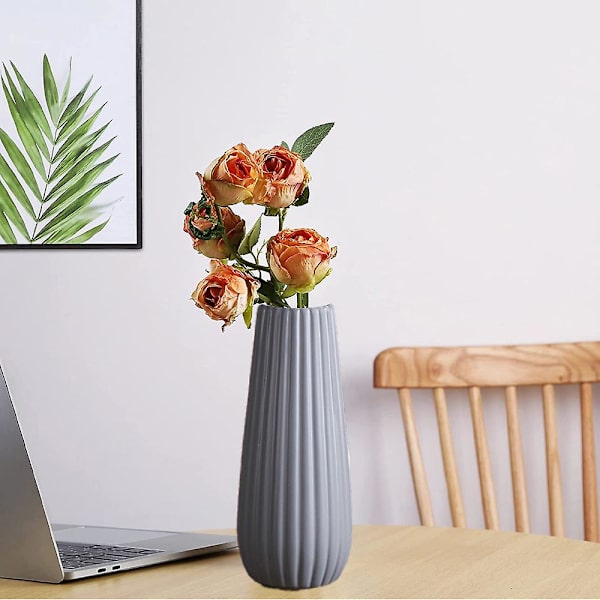 Keramisk vas, modern heminredning porslinsvas blomvas, blomsterarrangemang dekoration, presenter ash