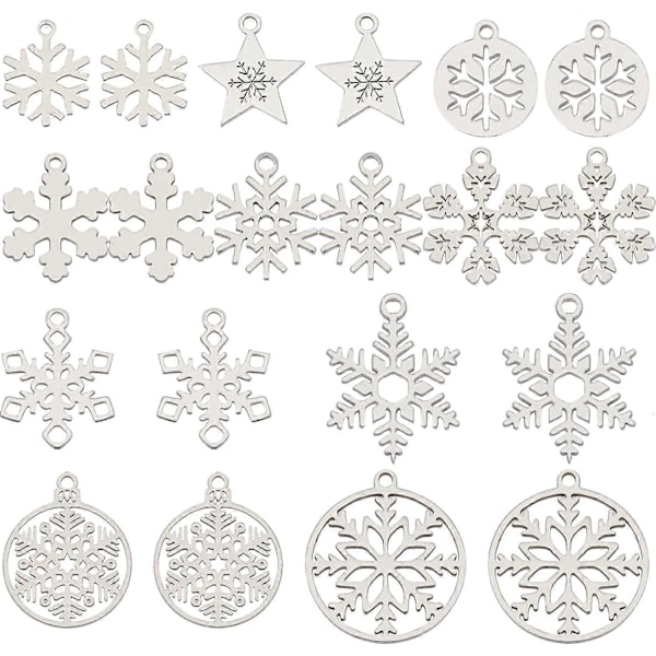 Snefnug Charms Bulk Assorterede Jule Sne Charms til DIY Tilbehør