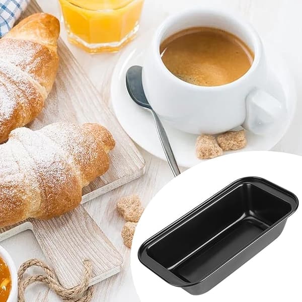 2 st kolstål rektangulär brödform non-stick beläggning brödform kakform för matlagning hemma (svart)