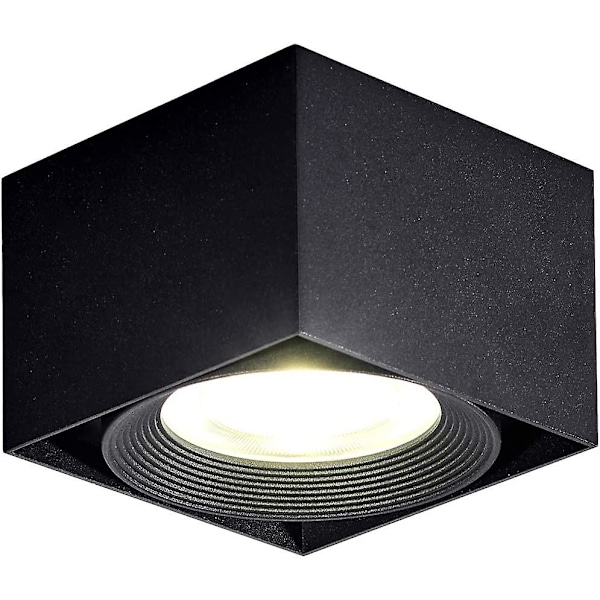 10w LED Takspotlampe, justerbar, IP20, 10x10x7cm (svart-4000k)