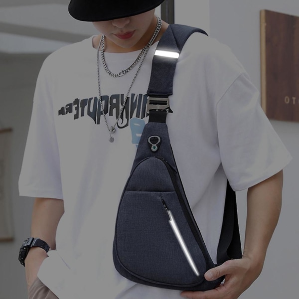 Skulderveske for menn, fritids Sling Pack, mini crossbody-brystvesker for kvinner blue