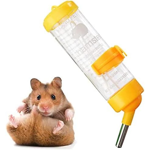 Drickflaska Plast Vatten Dispenser Flaska För Kanin Hamster Smådjur Gul