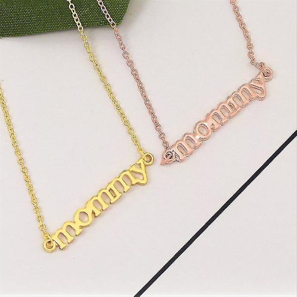 Kvinnors mode geometriska halsband mamma bokstäver hänge halsband halsband accessoarer dekor Rose Gold
