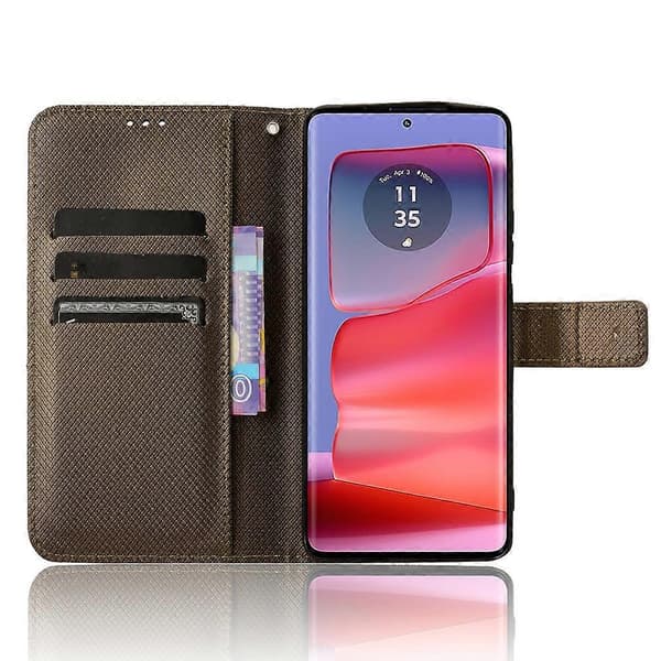 Diamanttekstur Etui til Motorola Edge 50 Pro Brown
