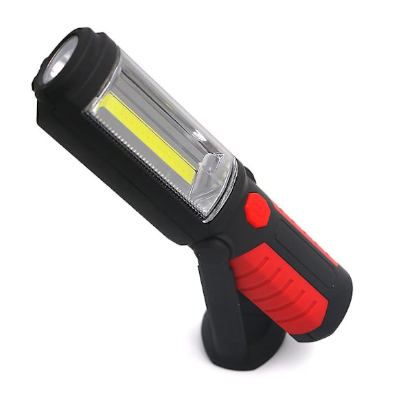 3W Handsfree Ladattava LED-taskulamppu, 2-in-1 COB LED-työvalaisin retkeilyyn/vaellukseen/autoon/autotalliin/verstaaseen, kaksi valaistustilaa, punainen