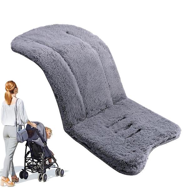 Babyskyddssitsfoder, konstgjord fårskinn barnvagnsfoder för barnvagnar, bilbarnstolar Grey