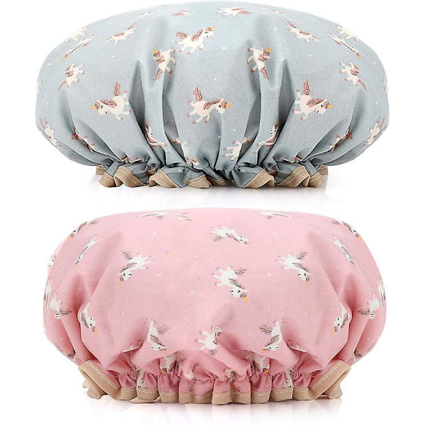 Duschmössa, 2-pack Acsergery presenter vattentät dubbelskikts badmössa elastisk