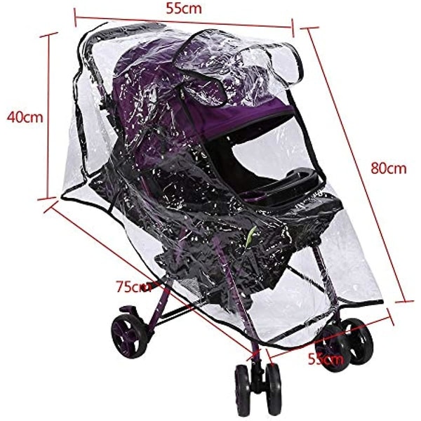 Babyskydd Regnskydd Universell Barnvagnstillbehör Framöppning Regnskydd Pvc Transparent Vattentät Vind Regn Väderskyddsskydd
