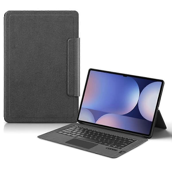För Samsung Galaxy Tab S10 Ultra Läderfodral+Touchpad Bluetooth-tangentbord