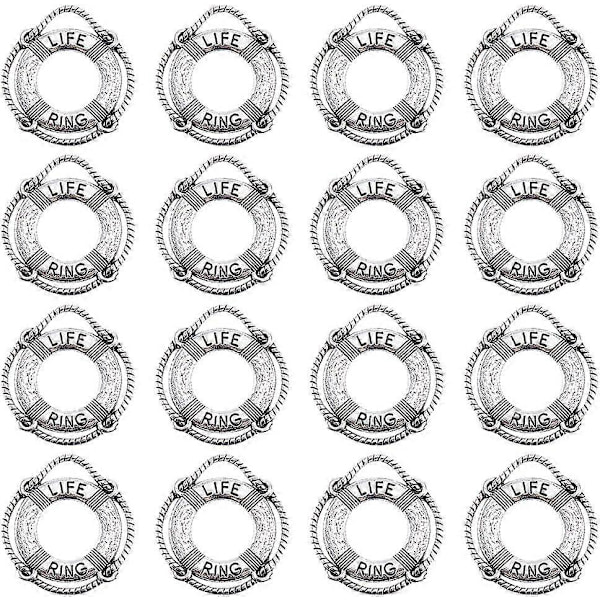 1 Ask 50 st Livboj Charm Vintage Charms Livboj Antik Silver Tibetansk Simning Hav Strand Sommar Charm Bulk för Smyckestillverkning Charms Kvinnor DIY Ne