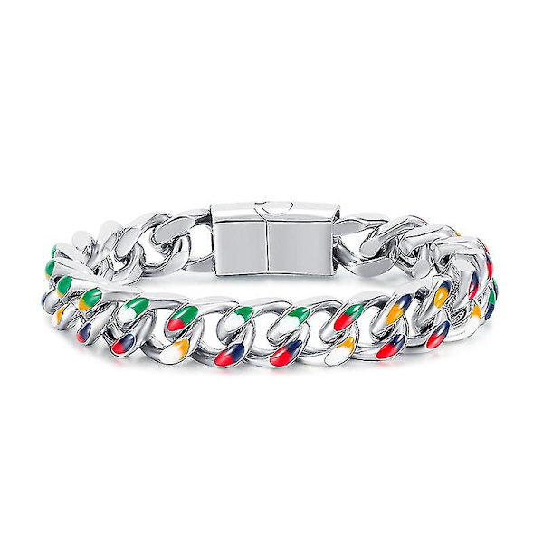 Retro Armbånd i Rustfrit Stål til Mænd Kædearmbånd Fødselsdags Smykkegave Steel Color