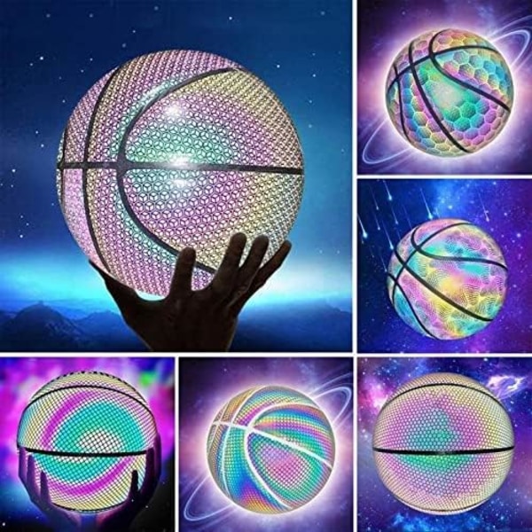 Lysande basket, holografiskt reflekterande basketbollar, högskolavslutning basket storlek 7/29,5 tum