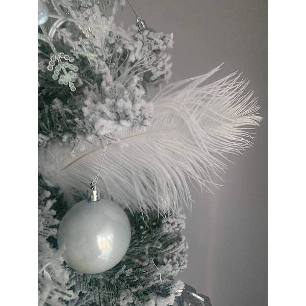 10-12 tum (25-30 cm) naturliga strutsfjädrar för bröllopsdekorationer, heminredning, blomsterarrangemang, gör-det-själv-julprydnader (10 st, vita)