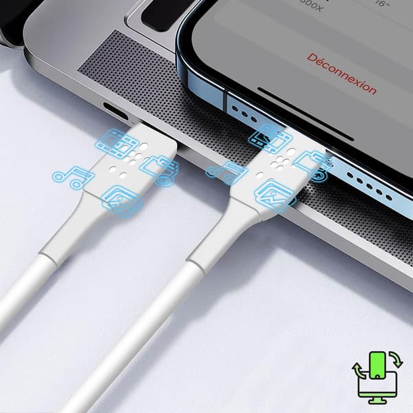 USB-C til Lightning-kabel Strømforsyning 18W Synkronisering 1m Belkin Hvit White