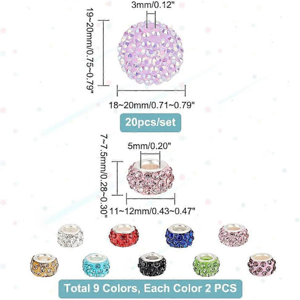 Akryl Resin Store Hul Perler Krystal Rhinestone Kuglepenne Dekoration Perler