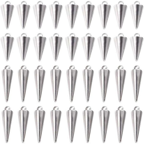 60 st. rostfritt stål konformade berlocker 13~17mm Hypoallergena PunkStyle Berlocker Spikberlocker Hängande Örhänge Berlocker för DIY Smyckestillverkning