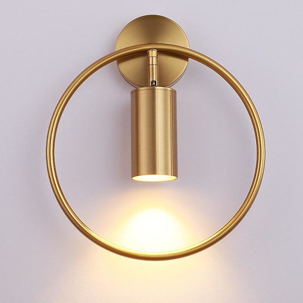 Trådlösa vägglampor ljus, inomhus batteri lampa metall cirkulär guld led  vägglampor armatur vägg dekoration 0636 | Fyndiq