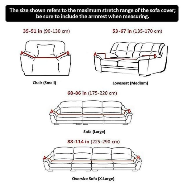 1-delad elastisk sofföverdrag för 4-sits soffa, tryckt sofföverdrag, universellt sofföverdrag, mjukt tvättbart möbelskydd (vit)