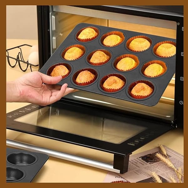 2 stk. store muffinsforme nonstick muffinsforme bageforme til cupcakes brownies kage budding (35,3 x 26,2 x 3 cm)