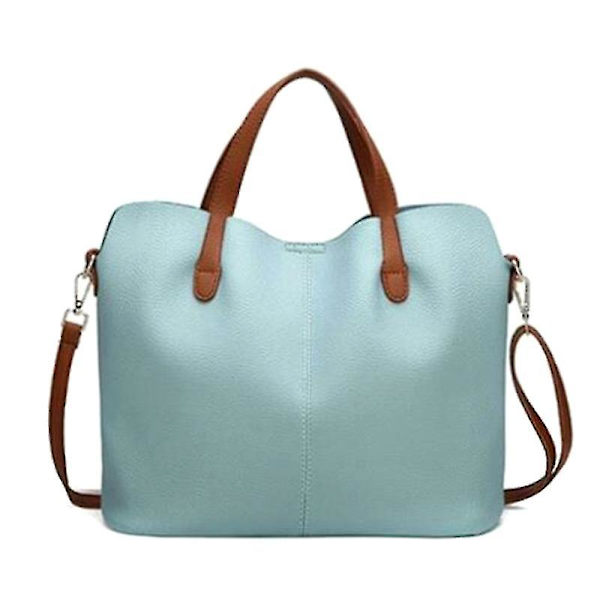 Dame 2 I 1 PU Lær Shopper Tote Bag Stor Skulderveske Crossbody Veske Red