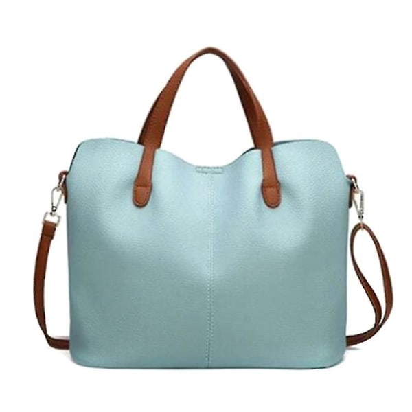 Kvinnor 2 i 1 PU Läder Shopper Tote Väska Stor Axelväskor Crossbody Väska Red