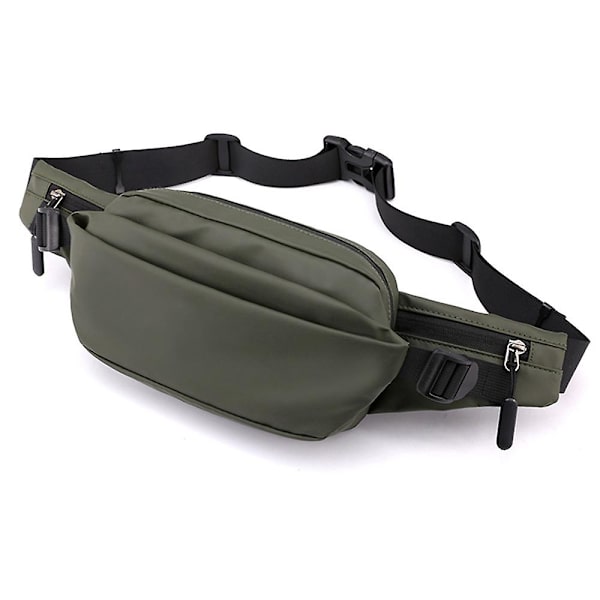 Crossbody Fanny Pack för män, stor vattentät midjeväska, trendig bröstbälte väska ArmyGreen