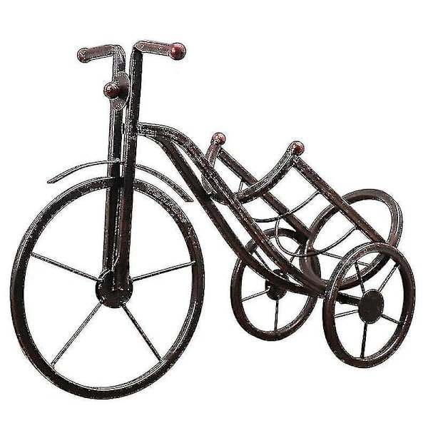 Vinstativ Trehjulet Cykel Kabinet Dekoration Flaske Retro Smedejern