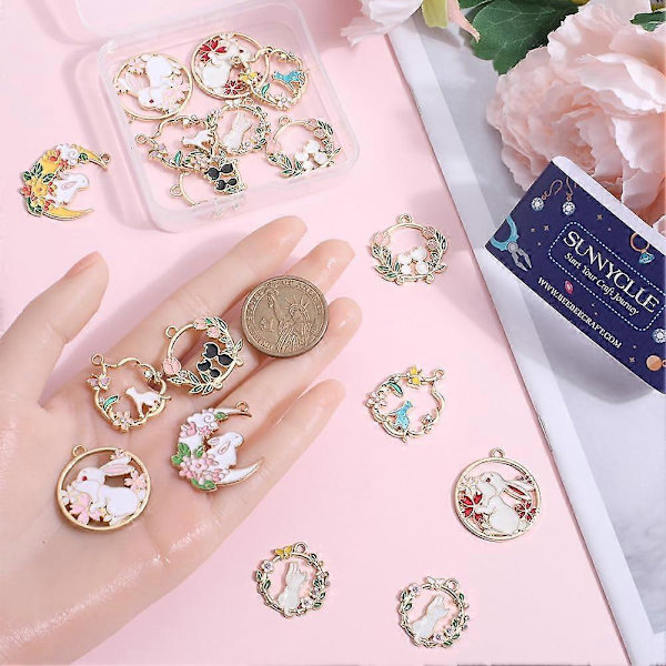 Påske Charms Bulk Assorteret Påske Ferie Charm Kollektioner Kanin Dyr Charm Farverige Påskeæg Gulerod Charms